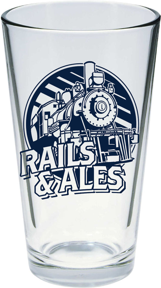 Rails & Ales Pint Glass-03/9116