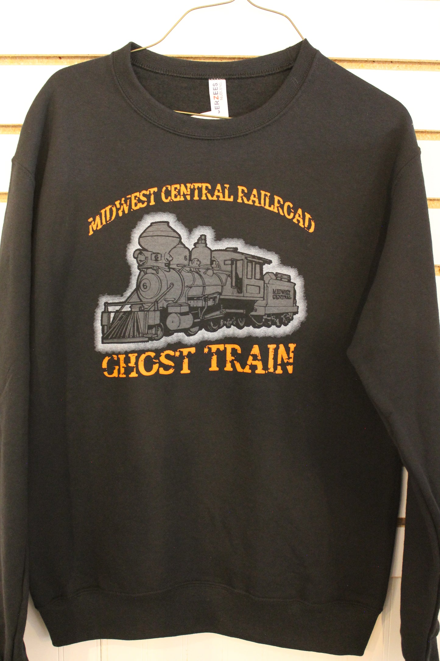 S627-SWEATSHIRT GHOST TRAIN 4XL-Black/Orange : ADULT 4XL