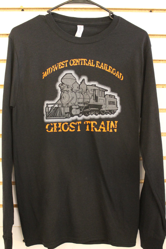 S628-LONG SLEEVE GHOST TRAIN YS-Black/Orange : YOUTH S