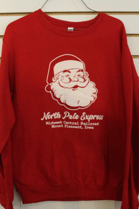 S640-SANTA NPE SWEATSHIRT YL-RED : YOUTH L